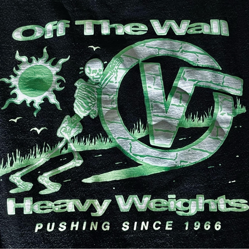 Vintage Vans Off The Wall Heavy Weights Skeleton Graphic T-Shirt Black Men'small